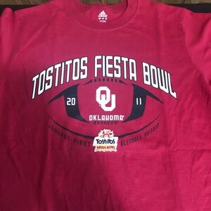 Vintage Tostitos Fiesta Bowl T-Shirt Adidas Med 2011 Oklahoma NCAA Sooners Y2K